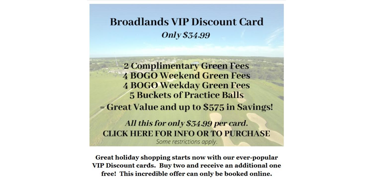 Broadlands Golf Club Launches VIP Discount Golf Card